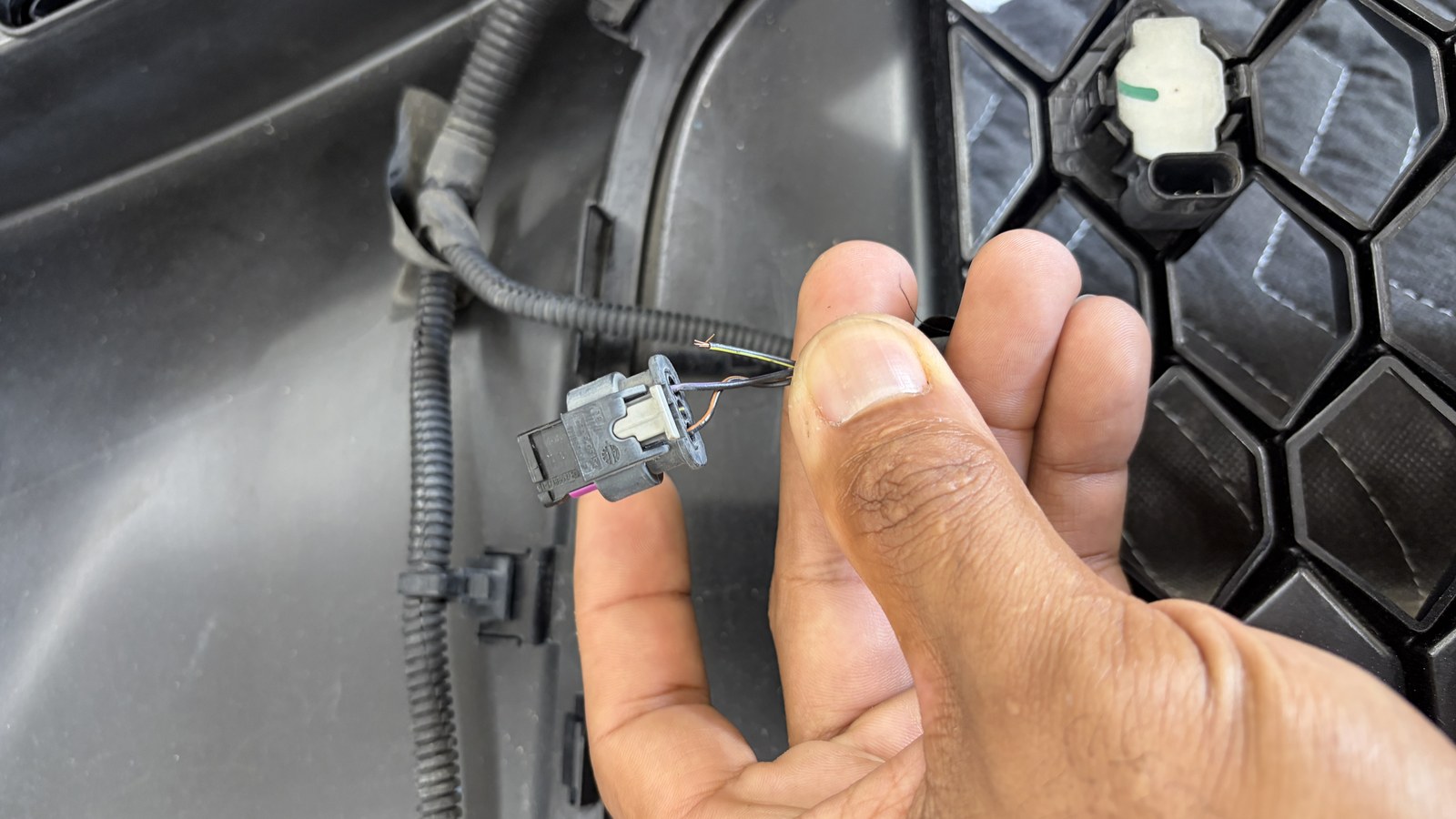 2020 Alfa Romeo Stelvio — exposed wires at connector repair area — Wiring Repair by Black Wolf Solutions
