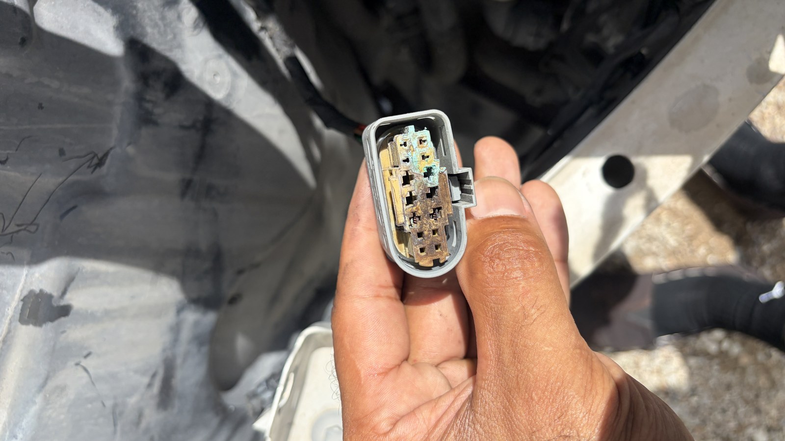 2018 Mercedes-Benz GLC — connector detail with visible corrosion — Wiring Repair by Black Wolf Solutions