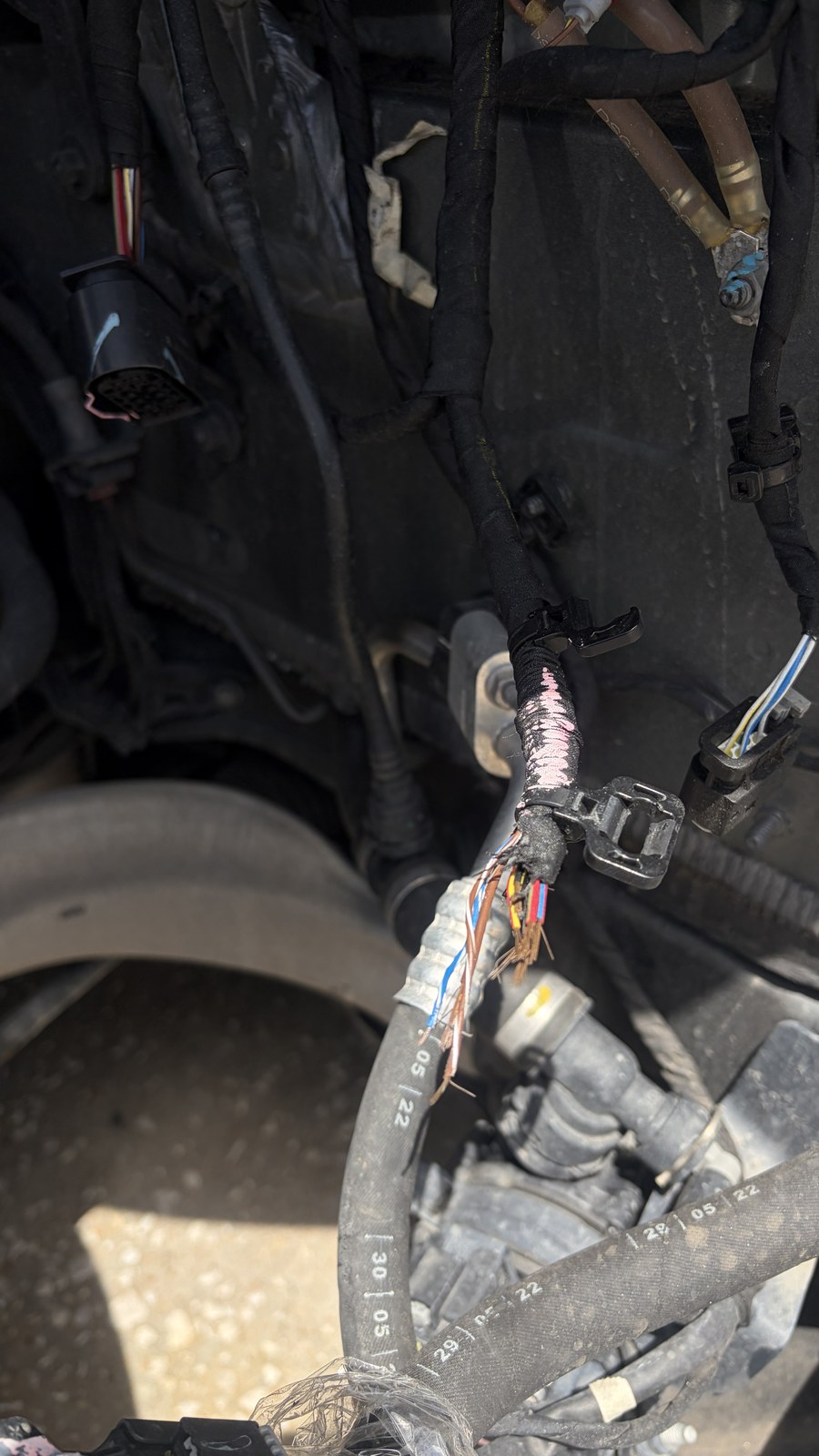 2023 Mercedes-Benz EQE 350 — exposed harness wiring — Wiring Repair by Black Wolf Solutions