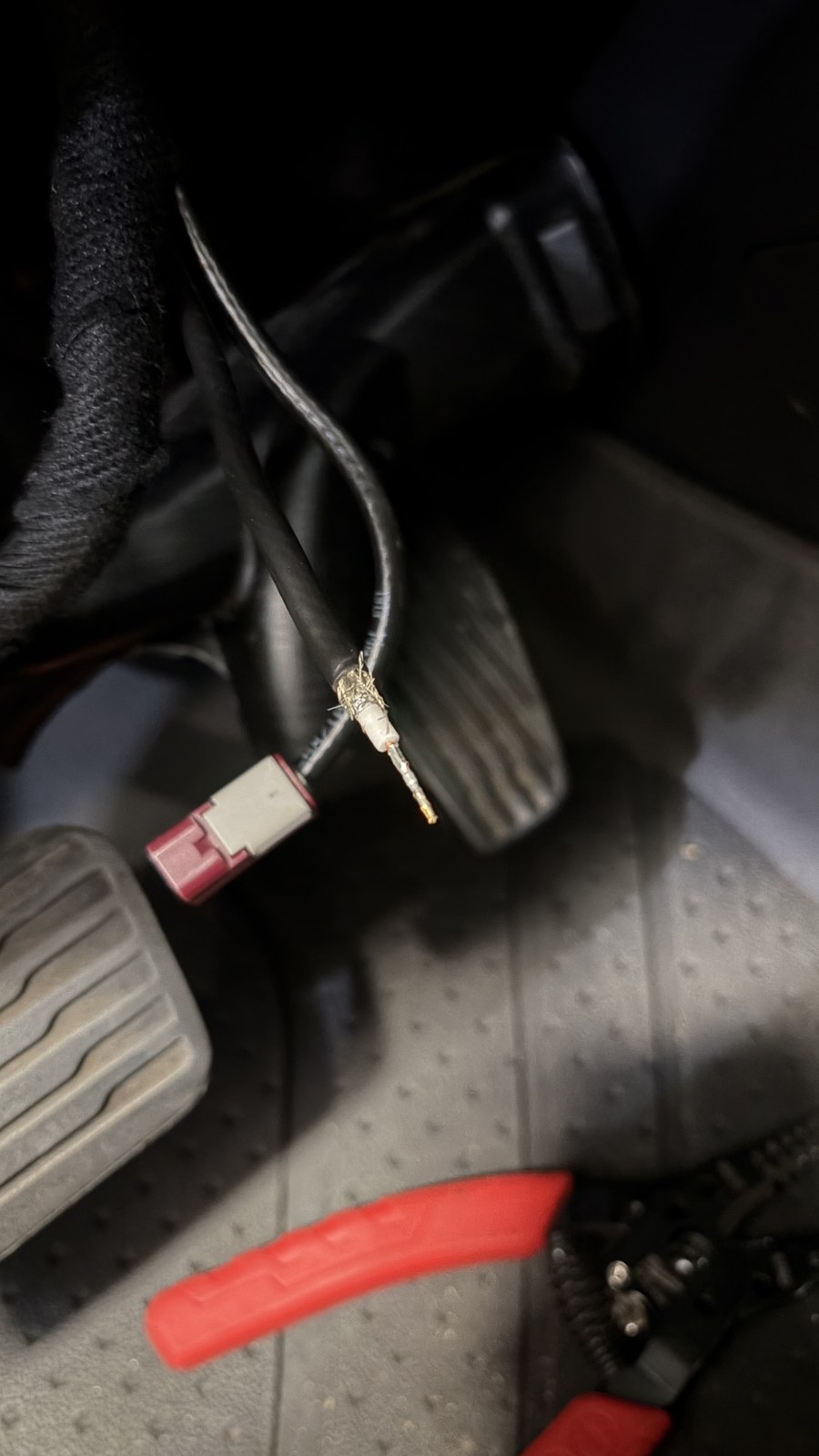2021 Chevrolet Silverado — connector and wiring in footwell — Wiring Repair by Black Wolf Solutions