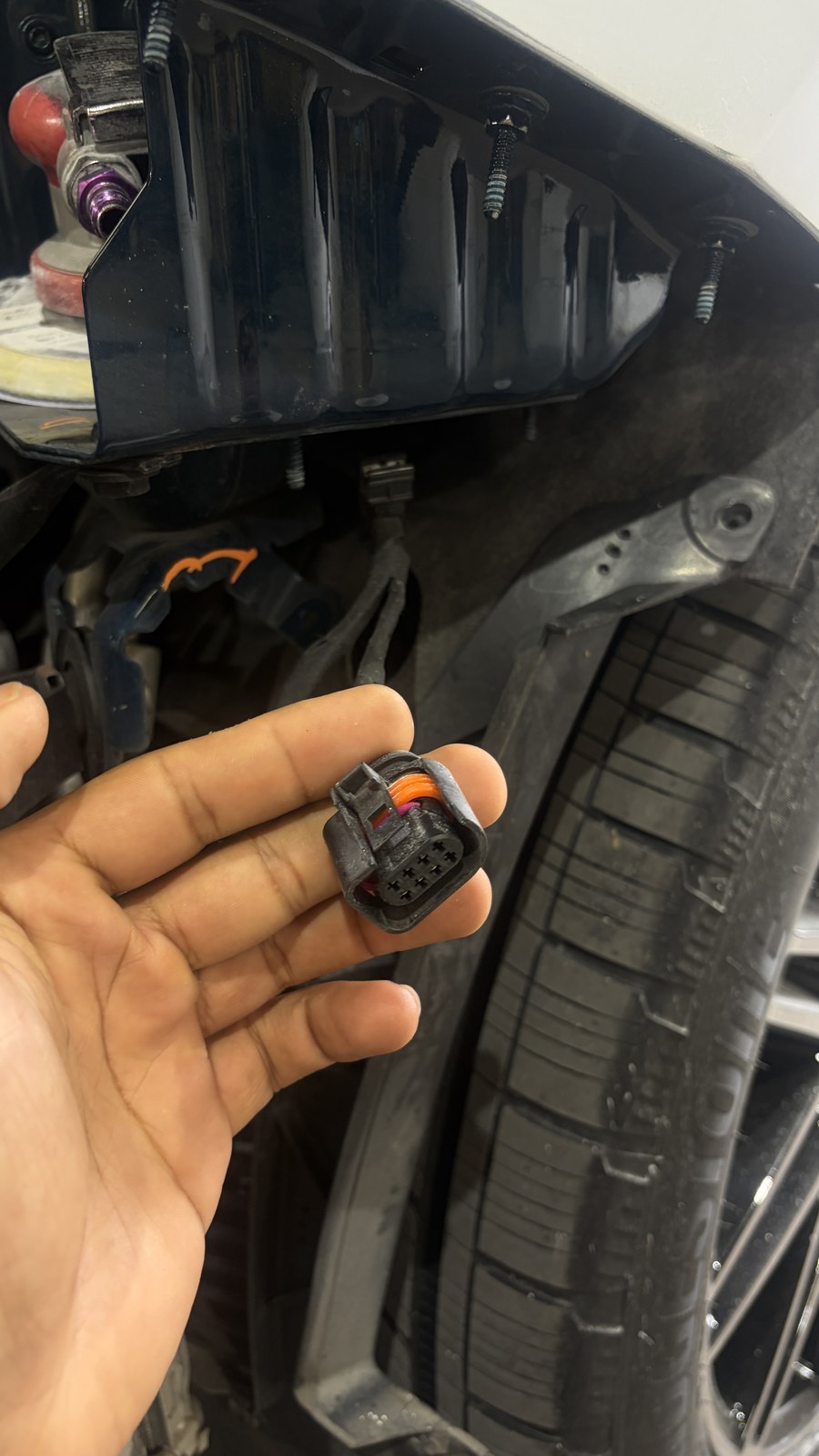 2024 Porsche Cayenne — connector in vehicle wheel-well — Wiring Repair by Black Wolf Solutions